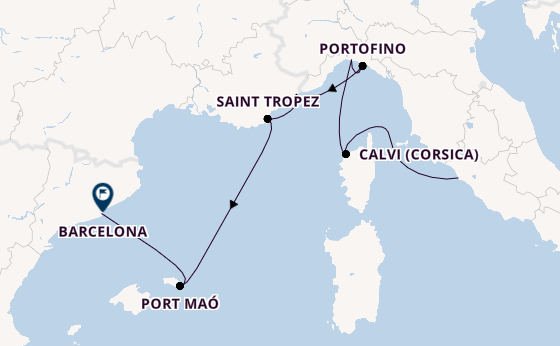 Westelijke Middellandse Zee vanaf Civitavecchia (Rome), Italië met de EXPLORA II