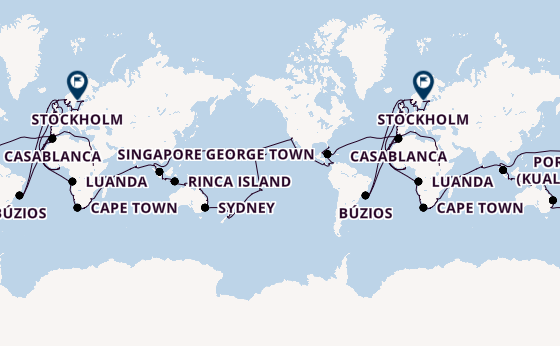 Round-the-World Trip from Fort Lauderdale (Port Everglades), Florida, USA with the Viking Sky