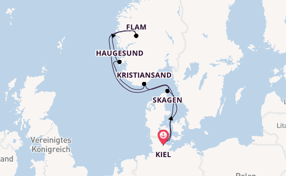 Norwegen ab Kiel auf AIDAnova