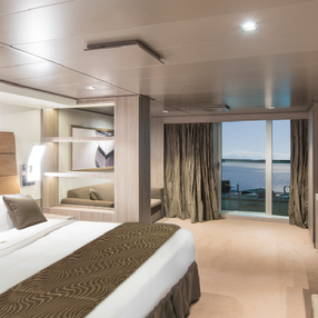 Come aboard the undefined and discover one of 75 cabin categories on a total of 16 decks that can accommodate 5877 passengers. Choose your dream cabin and feel at home on board the undefined!
