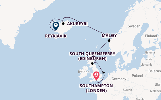 Verenigd Koninkrijk vanaf Southampton (Londen), Engeland met de Norwegian Star