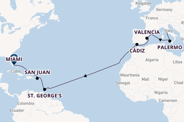 Western Mediterranean from Rome with the MSC Seaside