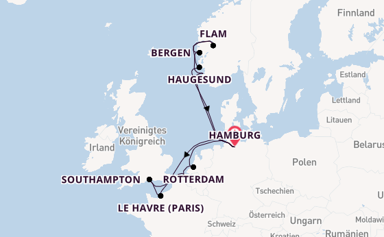 Norwegen ab Hamburg auf der Mein Schiff Flow