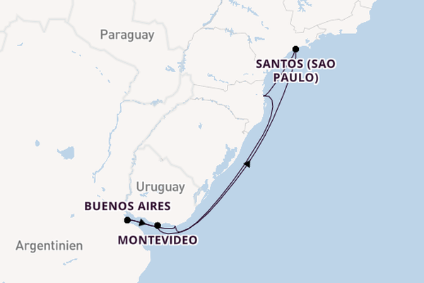 Südamerika ab Camboriú, Brasilien auf der MSC Meraviglia