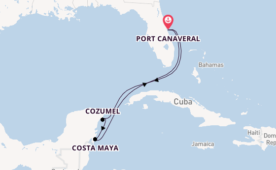 Western Caribbean from Port Canaveral, Florida, USA with the Adventure of the Seas