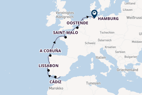 MS Hamburg - Sonnenküste Spaniens & Höhepunkte Westeuropas