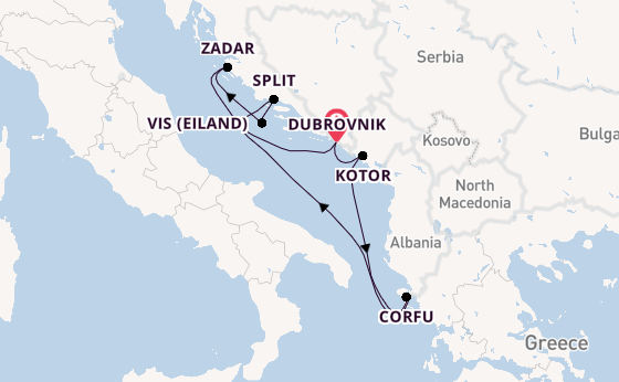 Oostelijke Middellandse Zee vanaf Dubrovnik, Kroatië met de Seabourn Quest