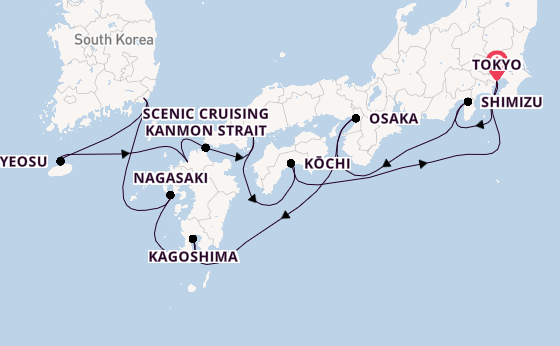 Japan from Tokyo, Japan with the Westerdam