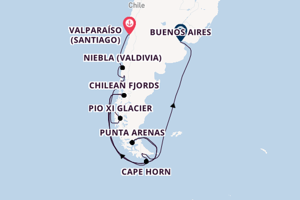 South America from Valparaíso (Santiago), Chile with the Scenic Eclipse                                                                                               