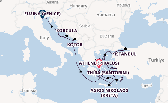 Oostelijke Middellandse Zee vanaf Athene (Piraeus), Griekenland met de Seabourn Ovation