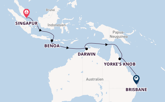 Australien ab Singapur, Singapur auf der Royal Princess