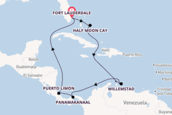 Cruise in 11 dagen via het Panamakanaal naar Costa Rica