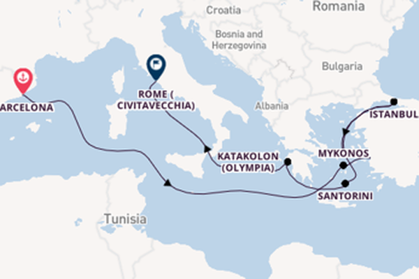 Mediterranean Sea from Barcelona, Spain with the Celebrity Equinox