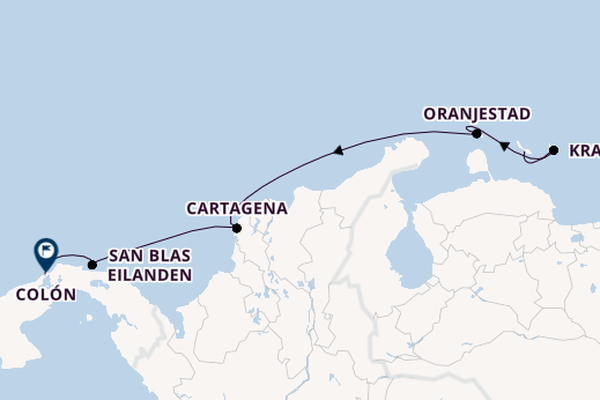 Zuidelijke Caraïben vanaf Willemstad, Curaçao, Nederlandse Antillen met de Sea Cloud Spirit