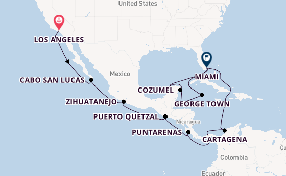 Caribbean from Los Angeles, California, USA with the Sonata (Oceania)