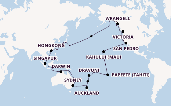 Transpazifik ab Brisbane, Australien auf der Grand Princess