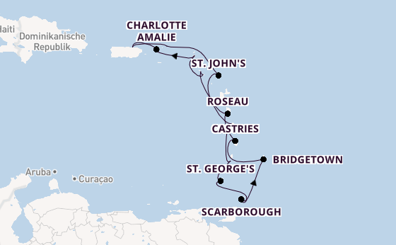 Karibik ab San Juan, Puerto Rico auf der Azamara Quest