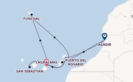 Kanarische Inseln ab Las Palmas, Gran Canaria auf AIDAblu