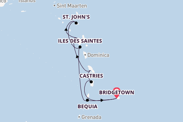 Southern Caribbean from Bridgetown, Barbados with the Silver Spirit