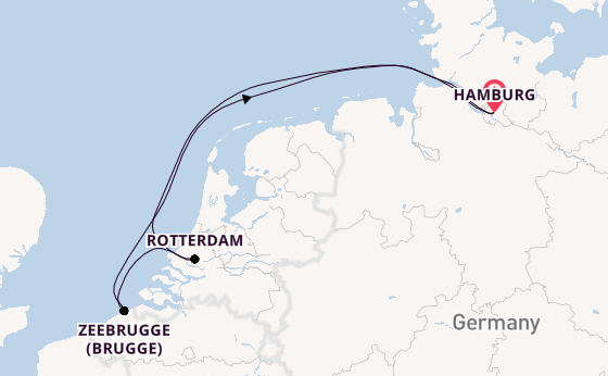 West-Europa vanaf Hamburg, Duitsland met AIDAperla