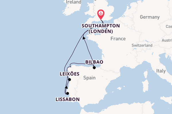 Engeland vanaf Southampton (Londen), Engeland met de Celebrity Apex