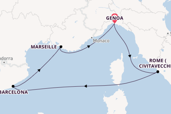 Western Mediterranean From Genoa with the MSC Poesia