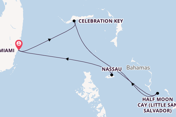 Caribbean from Miami, Florida, USA with the Carnival Conquest