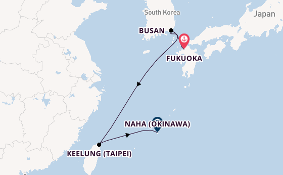 Oost-Azië vanaf Hakata (Fukuoka), Japan met de Costa Serena