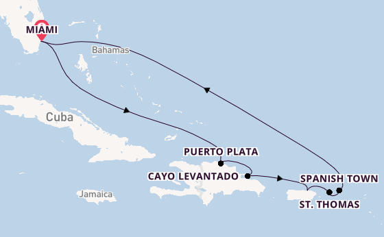 Caribbean vanaf Miami, Verenigde Staten met de EXPLORA I