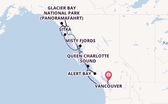 Alaska ab Vancouver, Kanada auf der Seabourn Encore