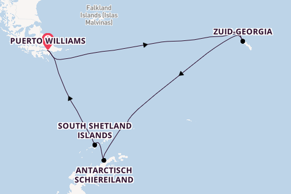 Antarctica vanaf Puerto Williams, Chili met de Silver Cloud