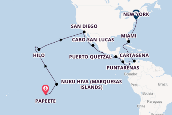 Sailing from Papeete via Cartagena