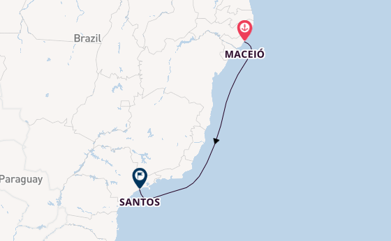 Brazil from Maceió, Brazil with the MSC Virtuosa