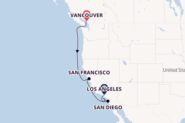 USA West Coast from Vancouver, Canada with the Discovery Princess