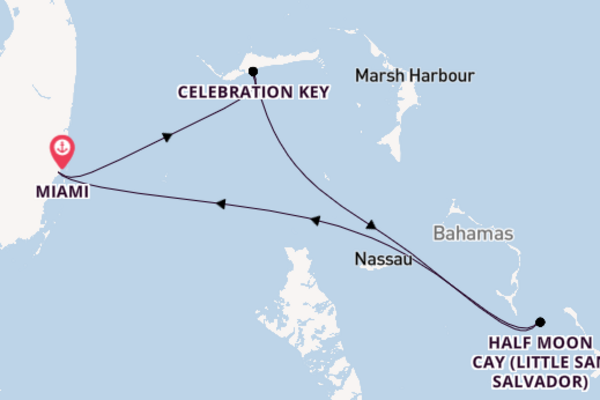 Caribbean from Miami, Florida with the Carnival Sunrise