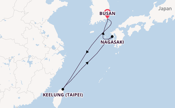 Oost-Azië vanaf Busan, Zuid-Korea met de Costa Serena