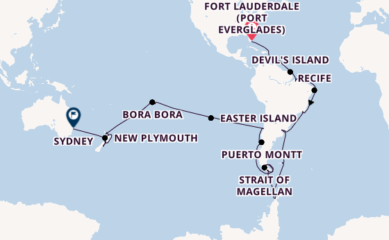 Transpacific from Fort Lauderdale (Port Everglades), Florida, USA with the Volendam