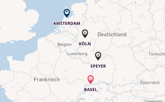 Rhein ab Basel, Schweiz auf der Celebrity Roamer
