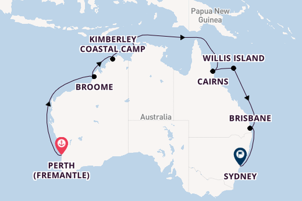 Australia from Perth (Fremantle), Australia with the Sapphire Princess