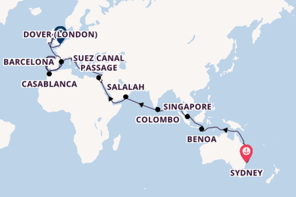 Luxury Sydney to Dover World Sector 