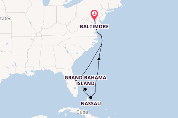 East Coast USA from Baltimore, Maryland, USA with the Vision of the Seas