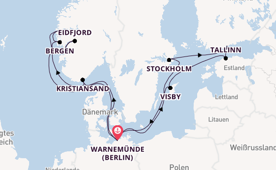 Norwegen ab Warnemünde auf AIDAluna