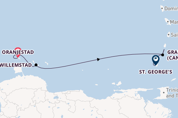 Zuidelijke Caraïben vanaf Oranjestad, Aruba, Nederlandse Antillen met de Star Clipper