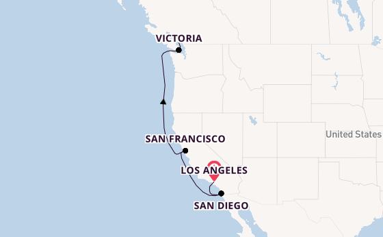 Amerikaanse Westkust vanaf Los Angeles, Verenigde Staten met de EXPLORA III