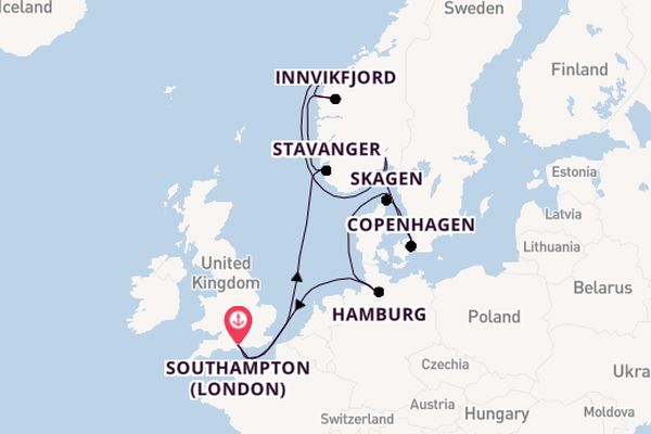 Norway from Southampton, England with the Britannia 