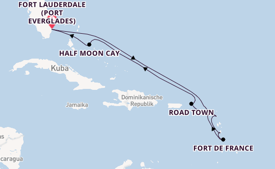 Karibik ab Fort Lauderdale (Port Everglades), USA auf der Rotterdam