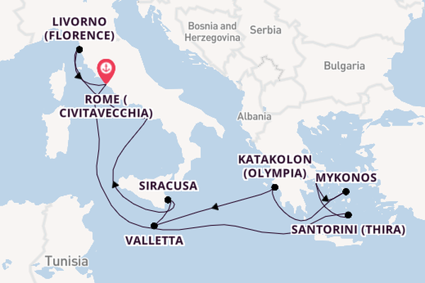 Mediterranean from Rome (Civitavecchia), Italy with the Norwegian Epic