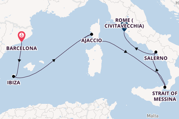 Western Mediterranean from Barcelona, Spain with the Queen Victoria