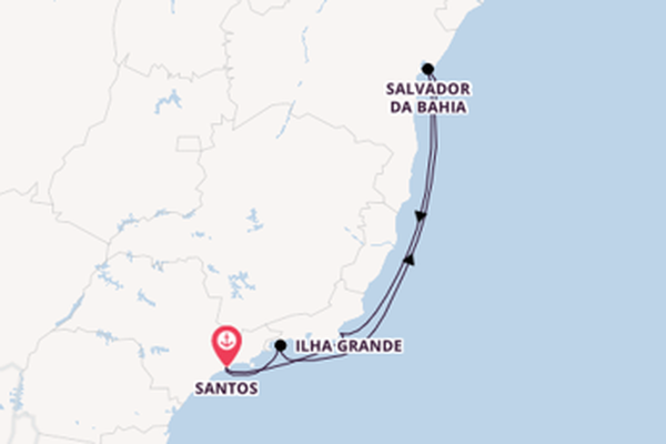 Brazil from Santos, Brazil with the MSC Seaside