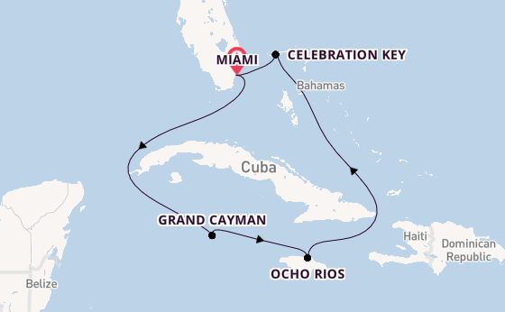 Caribbean vanaf Miami, Verenigde Staten met de Carnival Sunrise